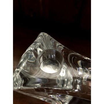 PORTACANDELE VINTAGE CRISTALLO DESIGN Daum France DUE LUMI  12,5 cm/h ANNI 60/70