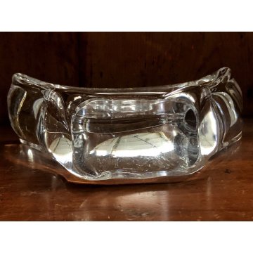 PORTACANDELE VINTAGE CRISTALLO DESIGN Daum France DUE LUMI  12,5 cm/h ANNI 60/70