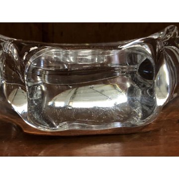 PORTACANDELE VINTAGE CRISTALLO DESIGN Daum France DUE LUMI  12,5 cm/h ANNI 60/70