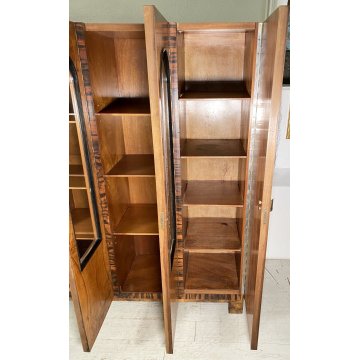 ARMADIO VETRINA ART DECO ANNI 30 LEGNO NOCE RADICA BIGLIA MOBILI CANTU DISPENSA