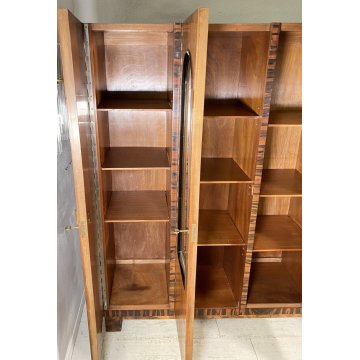 ARMADIO VETRINA ART DECO ANNI 30 LEGNO NOCE RADICA BIGLIA MOBILI CANTU DISPENSA
