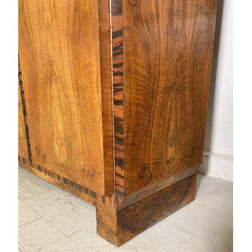 ARMADIO VETRINA ART DECO ANNI 30 LEGNO NOCE RADICA BIGLIA MOBILI CANTU DISPENSA