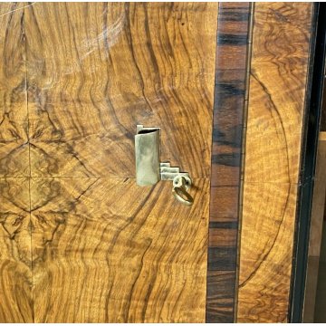 ARMADIO VETRINA ART DECO ANNI 30 LEGNO NOCE RADICA BIGLIA MOBILI CANTU DISPENSA