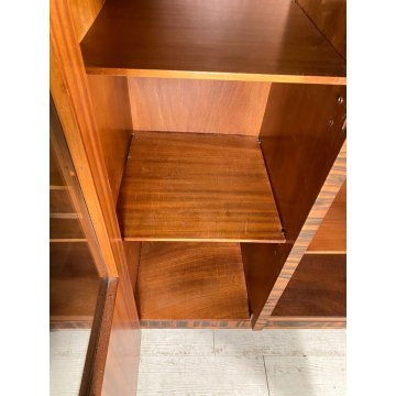 ARMADIO VETRINA ART DECO ANNI 30 LEGNO NOCE RADICA BIGLIA MOBILI CANTU DISPENSA