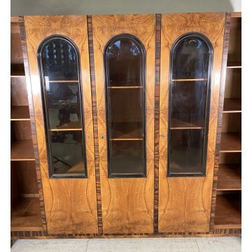 ARMADIO VETRINA ART DECO ANNI 30 LEGNO NOCE RADICA BIGLIA MOBILI CANTU DISPENSA