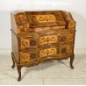 ANTICO MOBILE RIBALTA SCRITTOIO INTARSIATO LEGNO PRIMI 1900 SECRETAIRE LASTRONAT