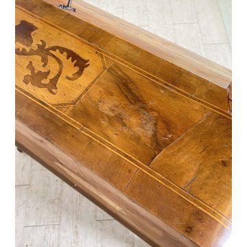 ANTICO MOBILE RIBALTA SCRITTOIO INTARSIATO LEGNO PRIMI 1900 SECRETAIRE LASTRONAT