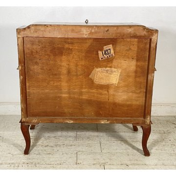 ANTICO MOBILE RIBALTA SCRITTOIO INTARSIATO LEGNO PRIMI 1900 SECRETAIRE LASTRONAT
