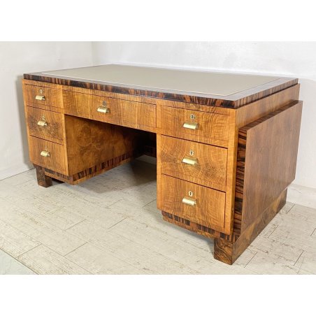 SCRIVANIA MOBILI CANTU SCRITTOIO ART DECO ANNI 30/40 LEGNO NOCE RADICA BIGLIA