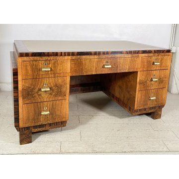 SCRIVANIA MOBILI CANTU SCRITTOIO ART DECO ANNI 30/40 LEGNO NOCE RADICA BIGLIA