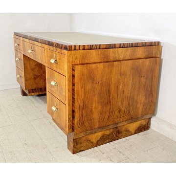 SCRIVANIA MOBILI CANTU SCRITTOIO ART DECO ANNI 30/40 LEGNO NOCE RADICA BIGLIA