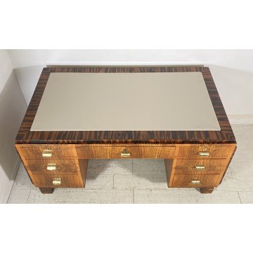 SCRIVANIA MOBILI CANTU SCRITTOIO ART DECO ANNI 30/40 LEGNO NOCE RADICA BIGLIA