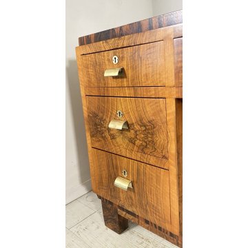SCRIVANIA MOBILI CANTU SCRITTOIO ART DECO ANNI 30/40 LEGNO NOCE RADICA BIGLIA