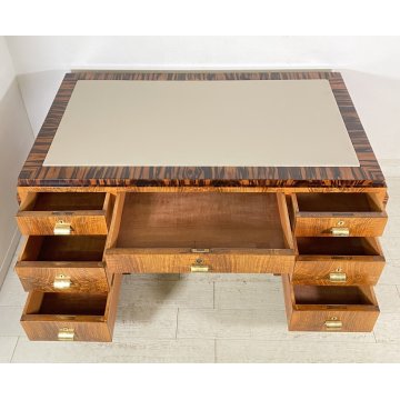 SCRIVANIA MOBILI CANTU SCRITTOIO ART DECO ANNI 30/40 LEGNO NOCE RADICA BIGLIA