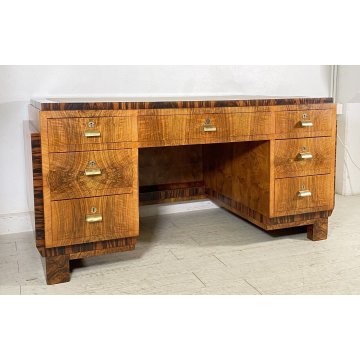 SCRIVANIA MOBILI CANTU SCRITTOIO ART DECO ANNI 30/40 LEGNO NOCE RADICA BIGLIA