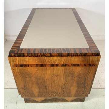 SCRIVANIA MOBILI CANTU SCRITTOIO ART DECO ANNI 30/40 LEGNO NOCE RADICA BIGLIA