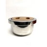 BOWL CONTENITORE ACCIAIO THERMOS COPERCHIO LEGNO Rst DESIGN Roberto Sambonet '70