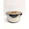 BOWL CONTENITORE ACCIAIO THERMOS COPERCHIO LEGNO Rst DESIGN Roberto Sambonet '70