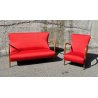 SALOTTO DIVANO POLTRONA DESIGN VINTAGE ANNI 60 STOFFA LEGNO SOFA ARMCHAIR EPOCA