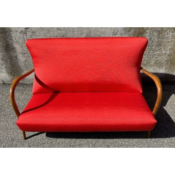 SALOTTO DIVANO POLTRONA DESIGN VINTAGE ANNI 60 STOFFA LEGNO SOFA ARMCHAIR EPOCA