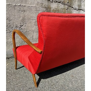 SALOTTO DIVANO POLTRONA DESIGN VINTAGE ANNI 60 STOFFA LEGNO SOFA ARMCHAIR EPOCA