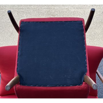 SALOTTO DIVANO POLTRONA DESIGN VINTAGE ANNI 60 STOFFA LEGNO SOFA ARMCHAIR EPOCA