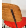 SET 6 SEDIA DESIGN VINTAGE FERRO LEGNO STOFFA ROSSA CHAIR ANNI 60/70 SALOTTO OLD