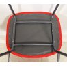 SET 6 SEDIA DESIGN VINTAGE FERRO LEGNO STOFFA ROSSA CHAIR ANNI 60/70 SALOTTO OLD