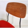 SET 6 SEDIA DESIGN VINTAGE FERRO LEGNO STOFFA ROSSA CHAIR ANNI 60/70 SALOTTO OLD