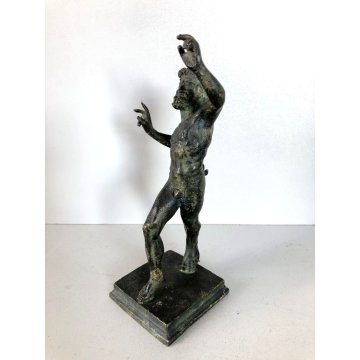 ANTICA SCULTURA BRONZO FIGURA NUDO FAUNO DANZANTE SATIRO ART NOUVEAU PRIMO 900