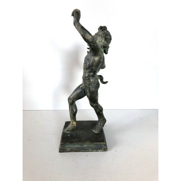 ANTICA SCULTURA BRONZO FIGURA NUDO FAUNO DANZANTE SATIRO ART NOUVEAU PRIMO 900