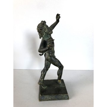 ANTICA SCULTURA BRONZO FIGURA NUDO FAUNO DANZANTE SATIRO ART NOUVEAU PRIMO 900
