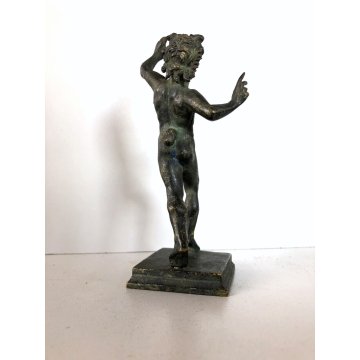 ANTICA SCULTURA BRONZO FIGURA NUDO FAUNO DANZANTE SATIRO ART NOUVEAU PRIMO 900