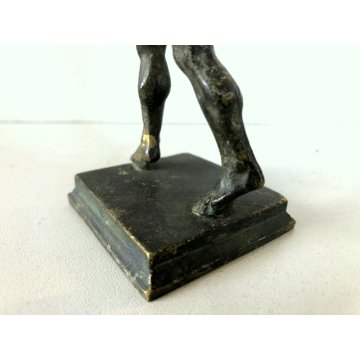 ANTICA SCULTURA BRONZO FIGURA NUDO FAUNO DANZANTE SATIRO ART NOUVEAU PRIMO 900