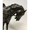 ANTICO BRONZO CAVALLO CON DAMA SCULTURA PAOLO TROUBETZKOY FIRMATA 1900 EPOCA OLD