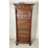 ANTICO SECRETAIRE RIBALTA MASCHERONE CASSAFORTE LEGNO NOCE FINE 1800 SICUREZZA