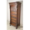 ANTICO SECRETAIRE RIBALTA MASCHERONE CASSAFORTE LEGNO NOCE FINE 1800 SICUREZZA