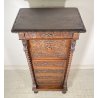 ANTICO SECRETAIRE RIBALTA MASCHERONE CASSAFORTE LEGNO NOCE FINE 1800 SICUREZZA
