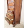 ANTICO SECRETAIRE RIBALTA MASCHERONE CASSAFORTE LEGNO NOCE FINE 1800 SICUREZZA