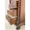 ANTICO SECRETAIRE RIBALTA MASCHERONE CASSAFORTE LEGNO NOCE FINE 1800 SICUREZZA