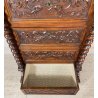 ANTICO SECRETAIRE RIBALTA MASCHERONE CASSAFORTE LEGNO NOCE FINE 1800 SICUREZZA