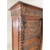 ANTICO SECRETAIRE RIBALTA MASCHERONE CASSAFORTE LEGNO NOCE FINE 1800 SICUREZZA