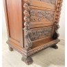 ANTICO SECRETAIRE RIBALTA MASCHERONE CASSAFORTE LEGNO NOCE FINE 1800 SICUREZZA