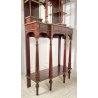 ANTICA CONSOLLE ETAGERE SPECCHIO ALZATA MOGANO PRIMI 1900 DECORI BRONZO CASSETTI