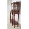 ANTICA CONSOLLE ETAGERE SPECCHIO ALZATA MOGANO PRIMI 1900 DECORI BRONZO CASSETTI