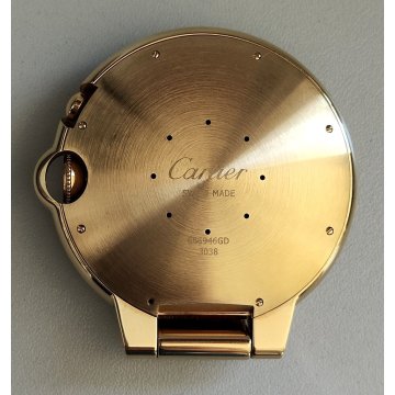 Must de Cartier Ballon Blu OROLOGIO TAVOLO quartz SVEGLIA VIAGGIO DORATO vintage