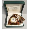 Gucci OROLOGIO TAVOLO quartz SVEGLIA VIAGGIO RADICA ORO vintage BOX GREEN
