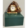 Gucci OROLOGIO TAVOLO quartz SVEGLIA VIAGGIO RADICA ORO vintage BOX GREEN
