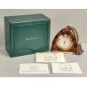 Gucci OROLOGIO TAVOLO quartz SVEGLIA VIAGGIO RADICA ORO vintage BOX GREEN