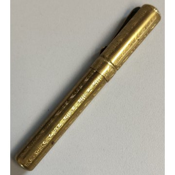 ANTICA PENNA STILOGRAFICA stile Trench Art EPOCA 1900 cesellata OLD FOUNTAIN PEN